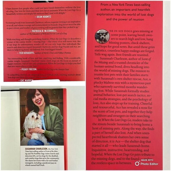 BOOK, Where the Lost Dogs Go, memoir, Susannah Charleston, Hardcover, NOS - Picture 2 of 15